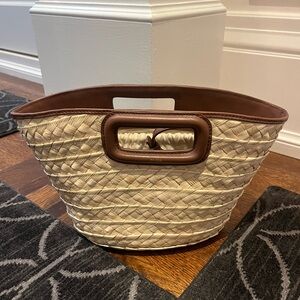 Maje Basket / Straw Bag with Crossbody